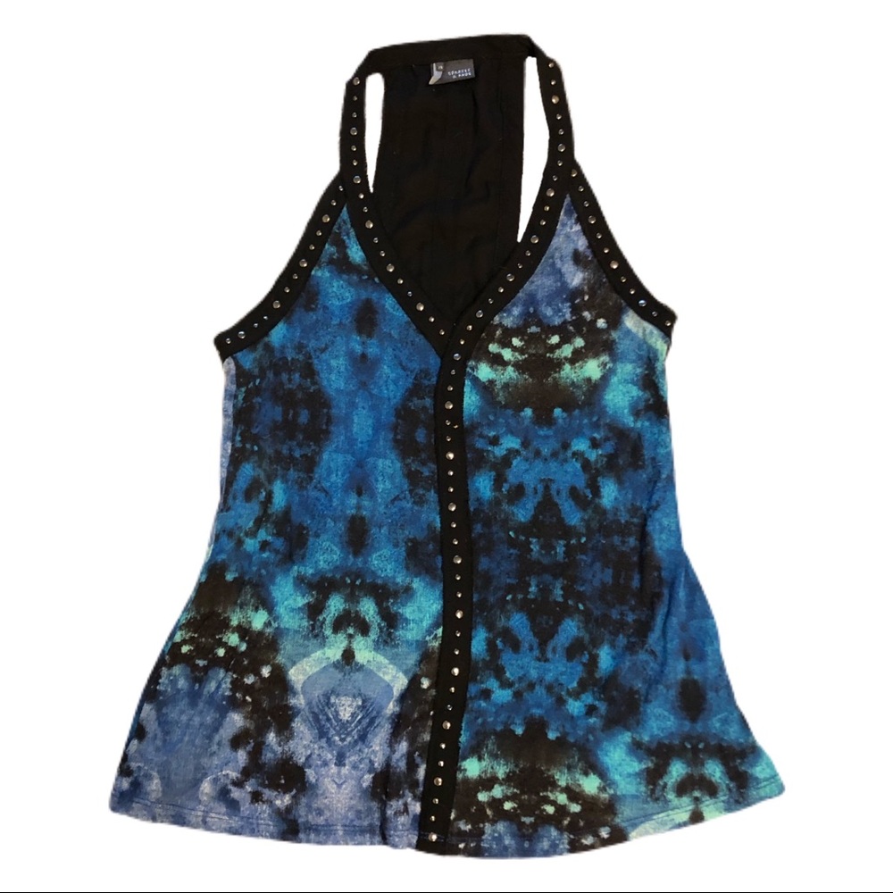 Urban Outfitters Black Studded Blue Green Tank - Picture 3 of 6